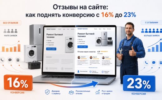 Отзывы на сайте: как поднять конверсию с 16% до 23%
