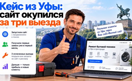 Кейс из Уфы: сайт окупился за 3 выезда, 8 выездов из 10 звонков