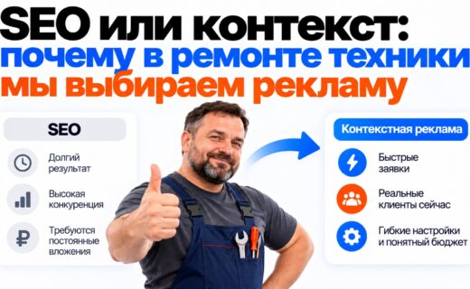 SEO или контекст для ремонта техники: что выгоднее в 2026